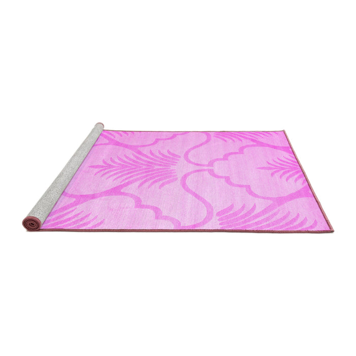 Sideview of Machine Washable Persian Pink Traditional Rug, wshtr509pnk