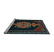 Sideview of Machine Washable Persian Light Blue Traditional Rug, wshtr50lblu