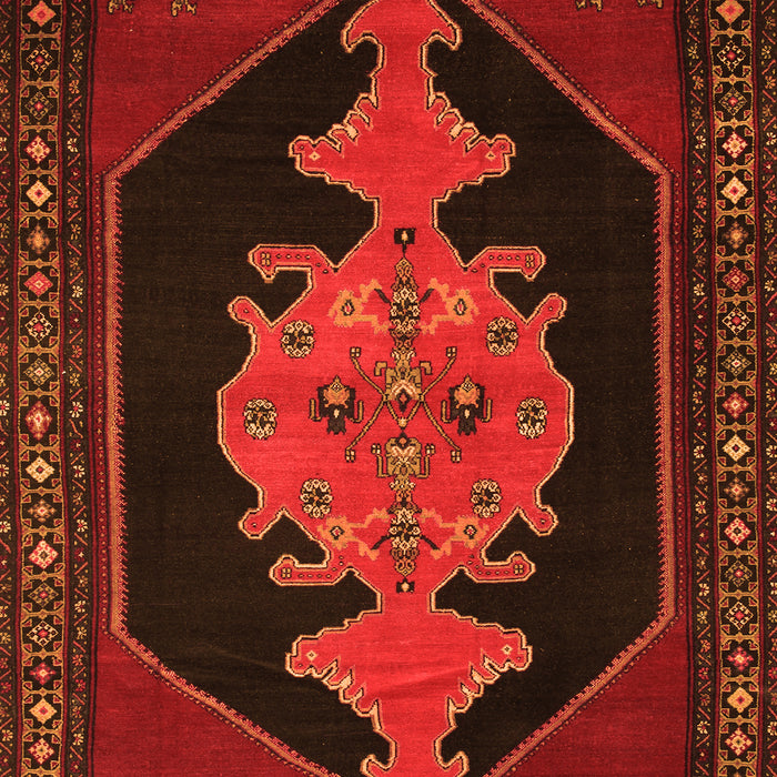 Serging Thickness of Machine Washable Persian Orange Traditional Area Rugs, wshtr50org