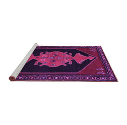 Sideview of Machine Washable Persian Purple Traditional Area Rugs, wshtr50pur