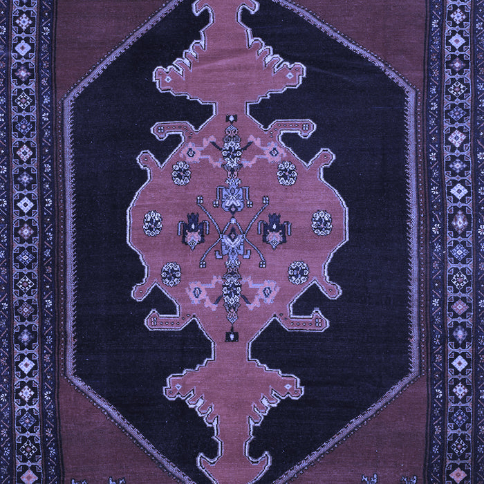 Machine Washable Persian Blue Traditional Rug, wshtr50blu