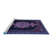 Sideview of Machine Washable Persian Blue Traditional Rug, wshtr50blu