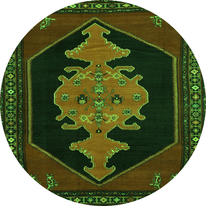 Square Persian Green Traditional Rug, tr50grn