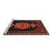 Sideview of Machine Washable Persian Brown Traditional Rug, wshtr50brn