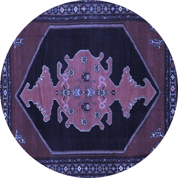 Round Persian Blue Traditional Rug, tr50blu