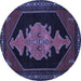 Round Persian Blue Traditional Rug, tr50blu