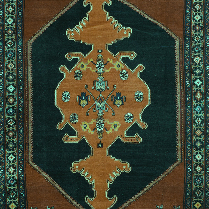Machine Washable Persian Turquoise Traditional Area Rugs, wshtr50turq