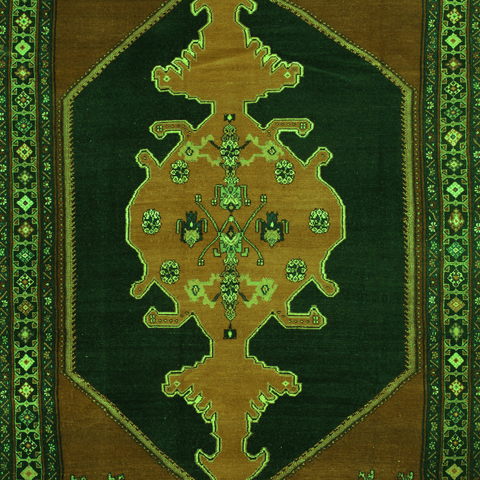 Serging Thickness of Machine Washable Persian Green Traditional Area Rugs, wshtr50grn