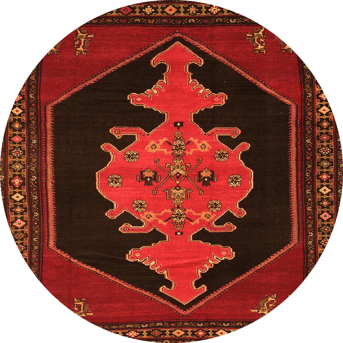Square Persian Orange Traditional Rug, tr50org
