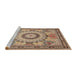 Sideview of Machine Washable Traditional Chestnut Brown Rug, wshtr51