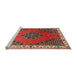 Sideview of Machine Washable Traditional Orange Salmon Pink Rug, wshtr510