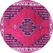 Round Persian Pink Traditional Rug, tr510pnk