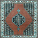 Square Persian Light Blue Traditional Rug, tr510lblu