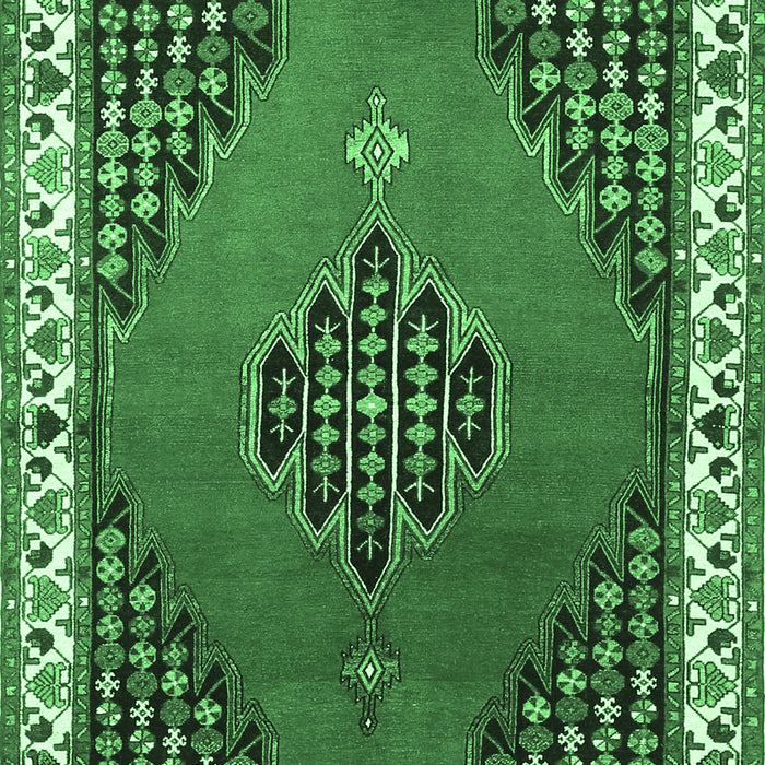 Machine Washable Persian Emerald Green Traditional Area Rugs, wshtr510emgrn