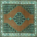 Square Persian Turquoise Traditional Rug, tr510turq