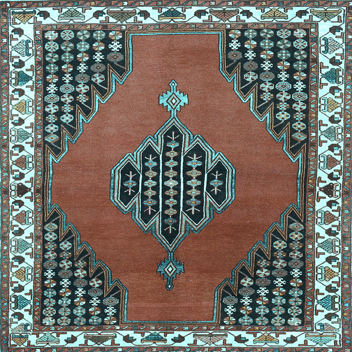 Square Machine Washable Persian Light Blue Traditional Rug, wshtr510lblu