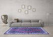 Machine Washable Persian Blue Traditional Rug in a Living Room, wshtr510blu