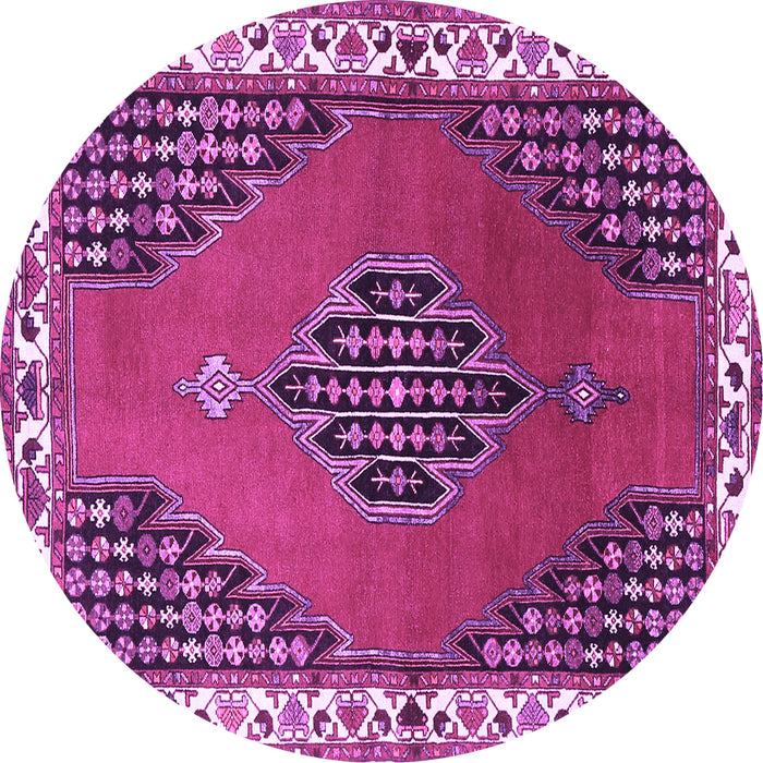 Round Machine Washable Persian Purple Traditional Area Rugs, wshtr510pur
