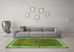 Machine Washable Persian Green Traditional Area Rugs in a Living Room,, wshtr510grn