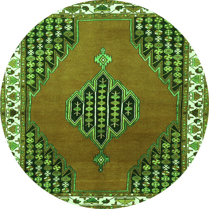 Square Persian Green Traditional Rug, tr510grn