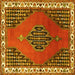 Square Machine Washable Persian Yellow Traditional Rug, wshtr510yw