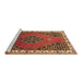 Sideview of Machine Washable Persian Brown Traditional Rug, wshtr510brn