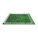 Sideview of Machine Washable Persian Emerald Green Traditional Area Rugs, wshtr510emgrn