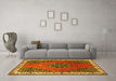 Machine Washable Persian Yellow Traditional Rug in a Living Room, wshtr510yw