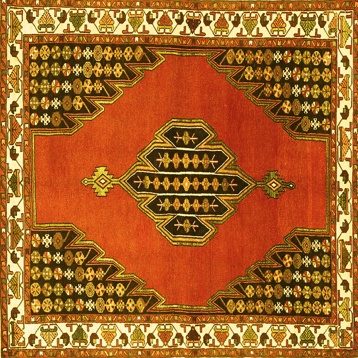 Square Persian Yellow Traditional Rug, tr510yw