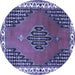 Round Persian Blue Traditional Rug, tr510blu