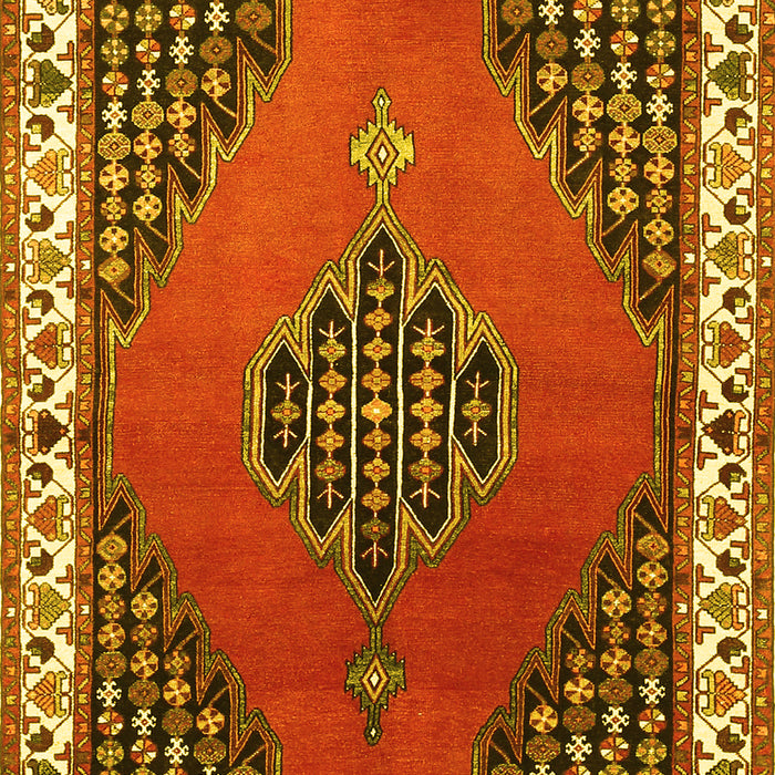 Machine Washable Persian Yellow Traditional Rug, wshtr510yw