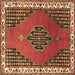 Square Persian Brown Traditional Rug, tr510brn