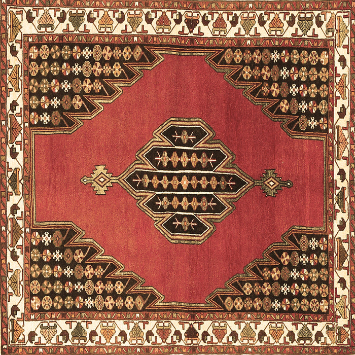 Square Machine Washable Persian Brown Traditional Rug, wshtr510brn