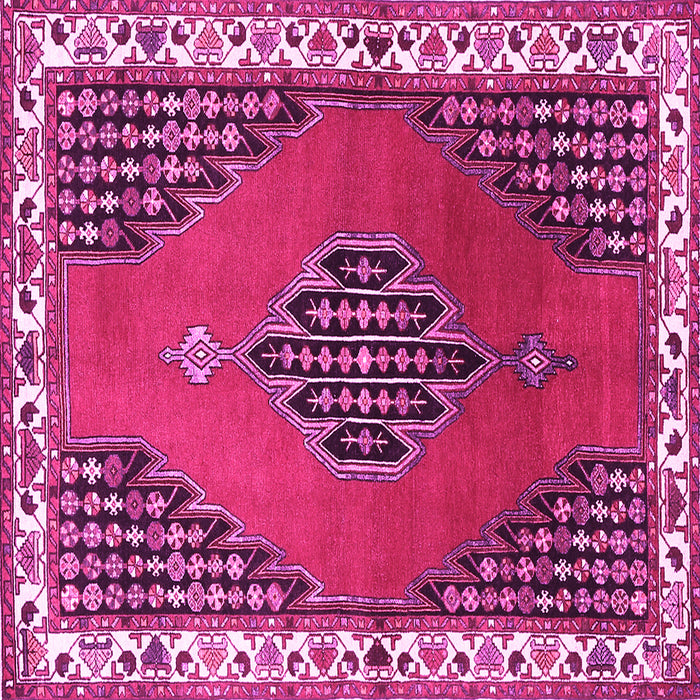 Square Machine Washable Persian Pink Traditional Rug, wshtr510pnk