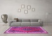 Machine Washable Persian Purple Traditional Area Rugs in a Living Room, wshtr510pur