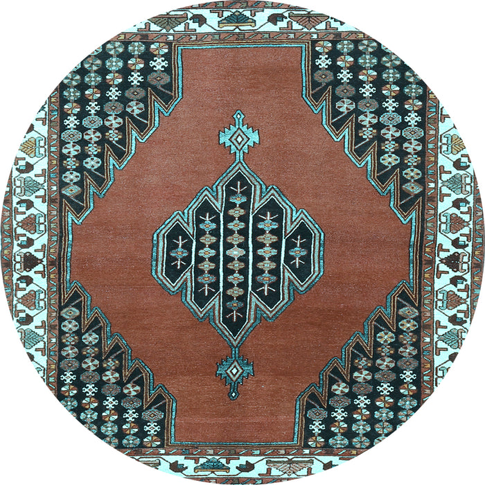 Round Persian Light Blue Traditional Rug, tr510lblu