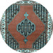 Round Persian Light Blue Traditional Rug, tr510lblu