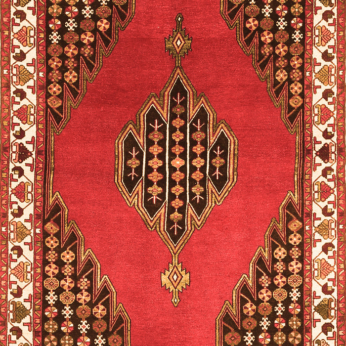 Serging Thickness of Machine Washable Persian Orange Traditional Area Rugs, wshtr510org