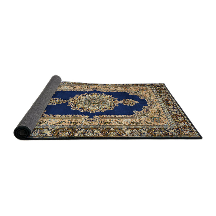 Sideview of Traditional Black Medallion Rug, tr511
