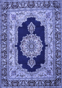 Medallion Blue Traditional Rug, tr511blu