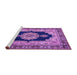 Sideview of Machine Washable Medallion Purple Traditional Area Rugs, wshtr511pur