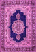 Machine Washable Medallion Pink Traditional Rug, wshtr511pnk