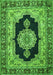 Serging Thickness of Machine Washable Medallion Green Traditional Area Rugs, wshtr511grn