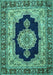 Medallion Turquoise Traditional Rug, tr511turq