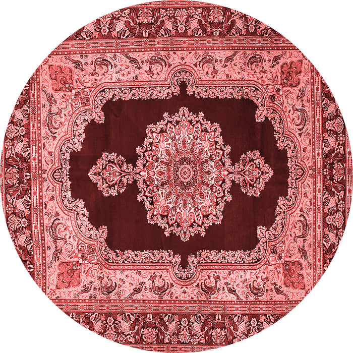 Machine Washable Medallion Red Traditional Rug, wshtr511red