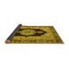 Sideview of Medallion Yellow Traditional Rug, tr511yw