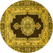 Round Medallion Yellow Traditional Rug, tr511yw