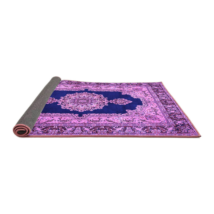 Sideview of Medallion Purple Traditional Rug, tr511pur