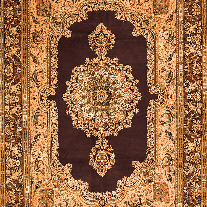Medallion Orange Traditional Rug, tr511org