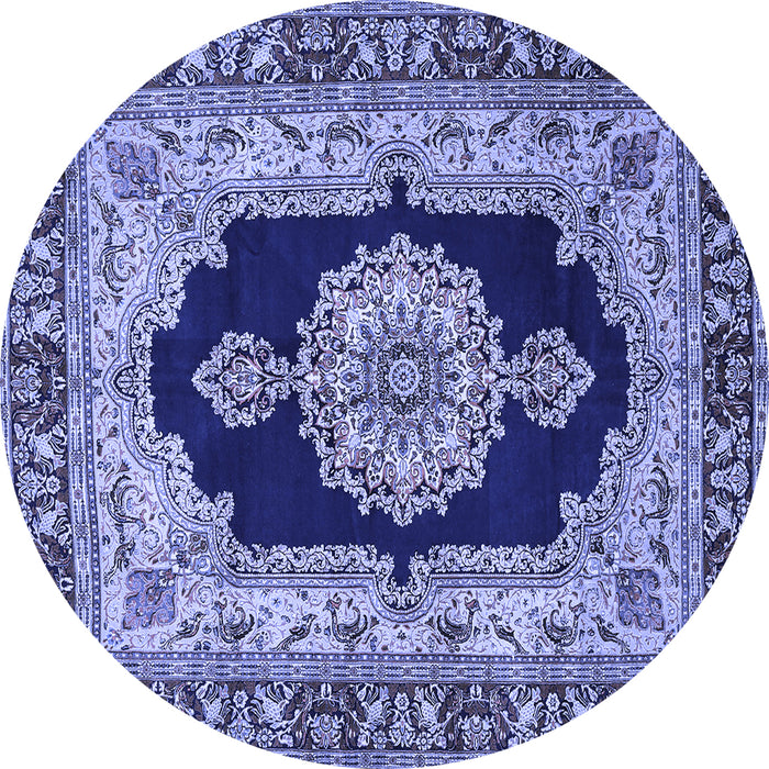 Round Medallion Blue Traditional Rug, tr511blu
